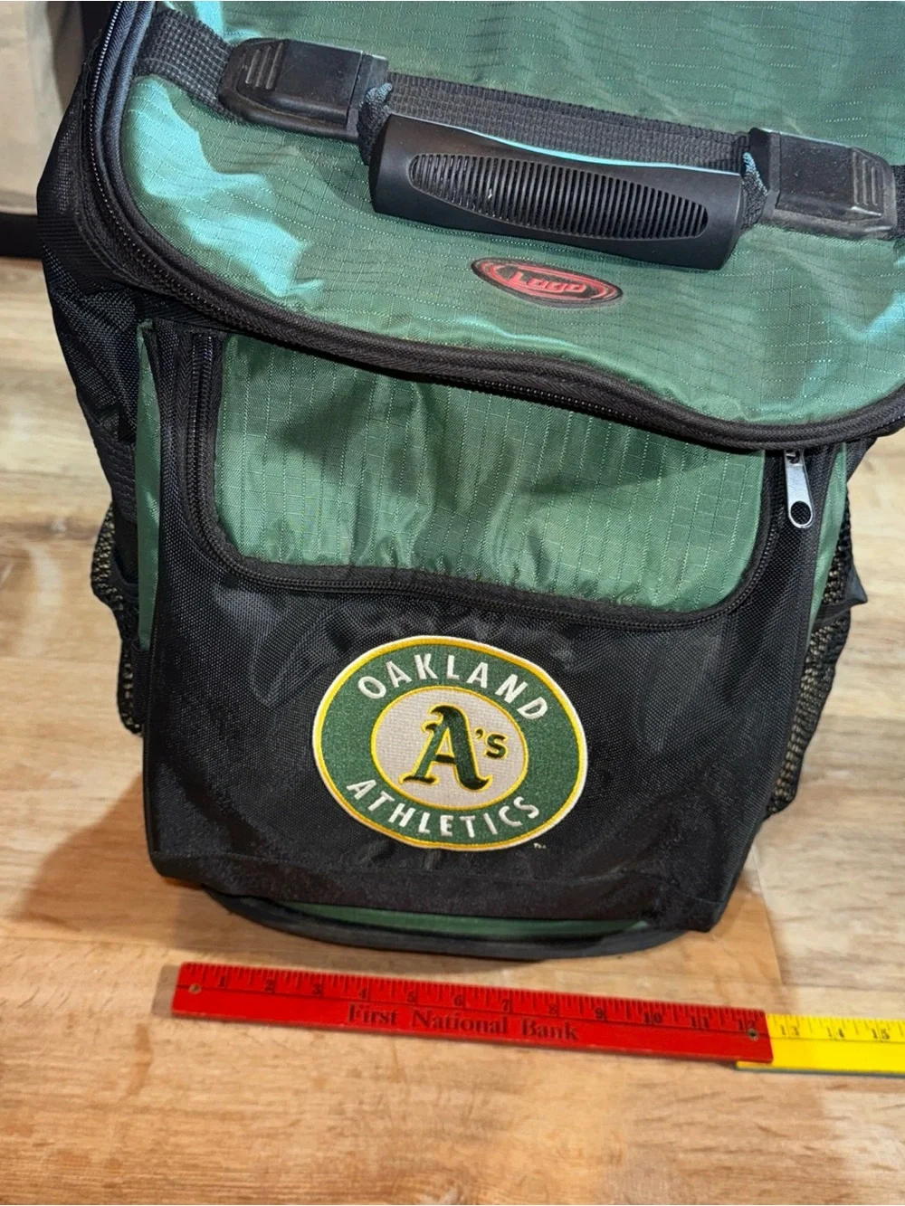 vintage Logo 2000s Oakland Athletics 12 Can Cooler With Wheels 15”in Tall Smooth